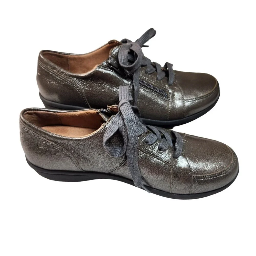 Vionic Women's Size 6 M Abigail Walking Sneakers Shoes Metallic Pewter 286 - Picture 3 of 11